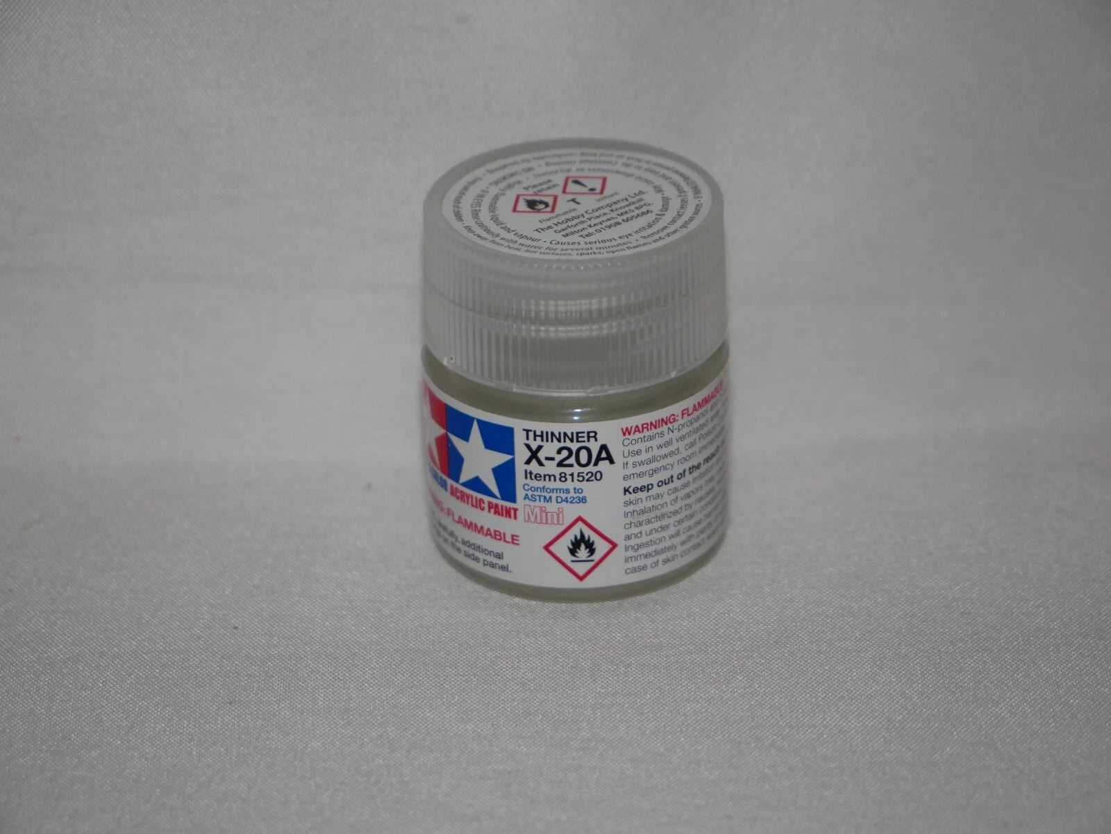 Tamiya Color Acrylic Modeling Paint Mini X-20A Thinner & Cleaner 10ml Jar 81520