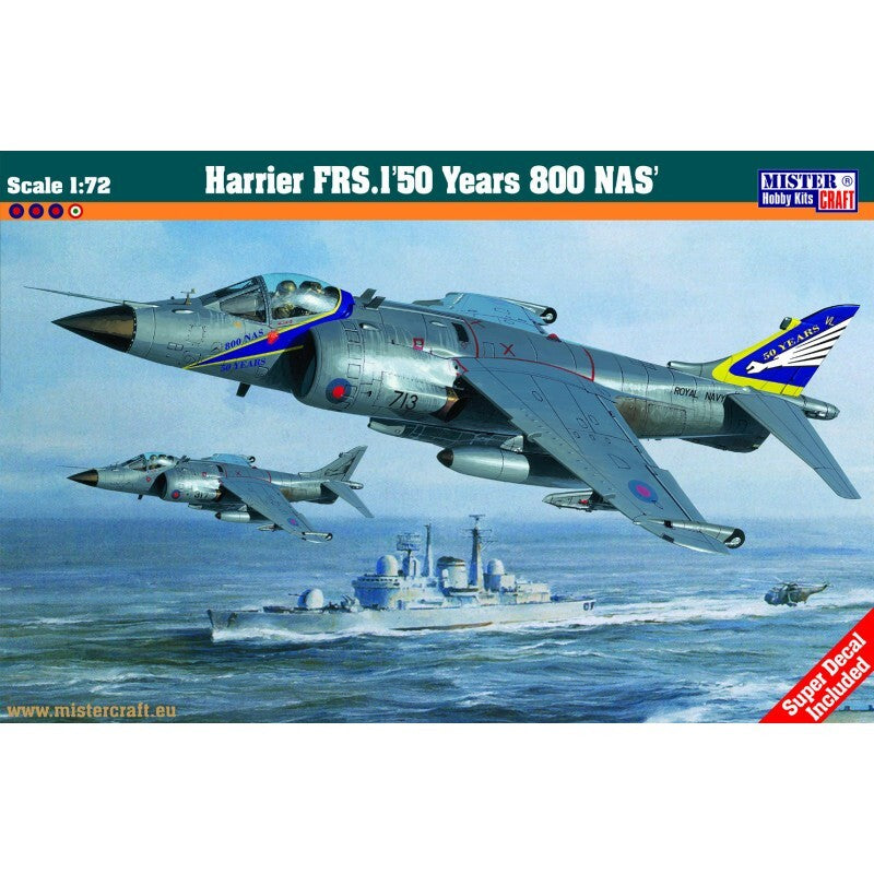 MisterCraft Hobby Kits 1:72 Scale (D-101) Harrier FRS.1 50 Years 800 NAS 041014