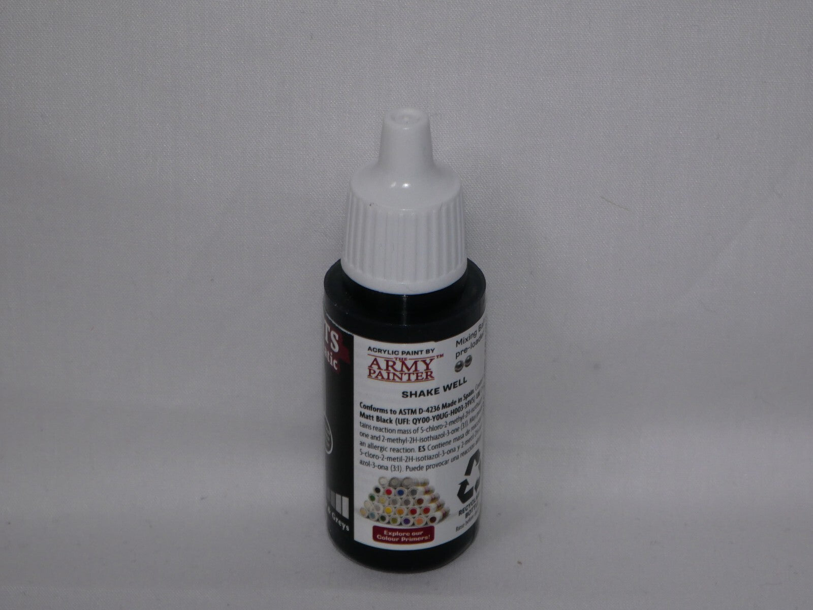 The Army Painter Warpaints Fanatic Acrylic Matt Black 18ml Dropper Bottle WP3001