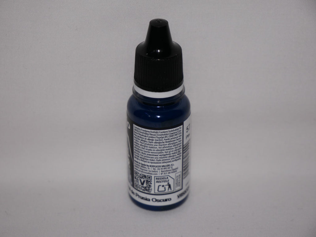 Vallejo Model Color Dark Prussian Blue Acrylic 18ml /0.60 fl oz Dropper - 70.899
