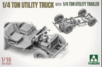 Takom 1:16 Scale WWII 1/4 Ton Utility Truck With 1/4 Ton Utility Trailer - 1026