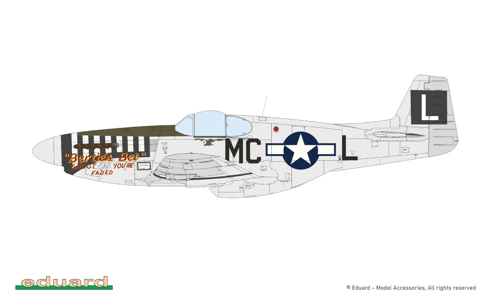 Eduard 1:48 Scale P-51B/C Mustang With Dorsal Fin ProfiPACK Edition Kit - 82108