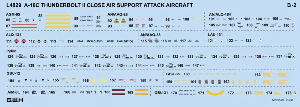 Great Wall Hobby 1:48 Scale USAF A-10C Thunderbolt II Attack Aircraft Kit L4829