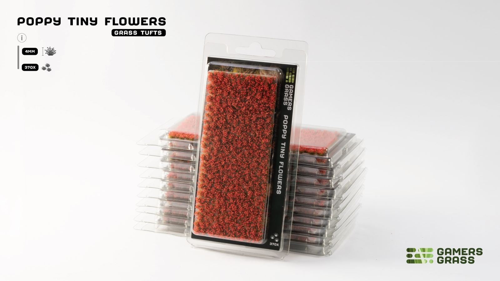 Gamers Grass Poppy Tiny Flowers Grass Tufts For Bases 370x Per Pack - GGFS-POP