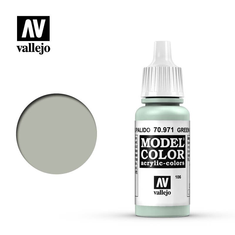 Vallejo Model Color Light Green Grey Acrylic 17ml Dropper Bottle - 70.971