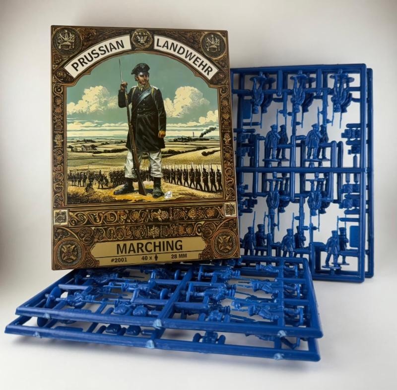 Hat Industrie 1:56 Scale Napoleonic Prussian Landwehr (Marching) Figures - 2001
