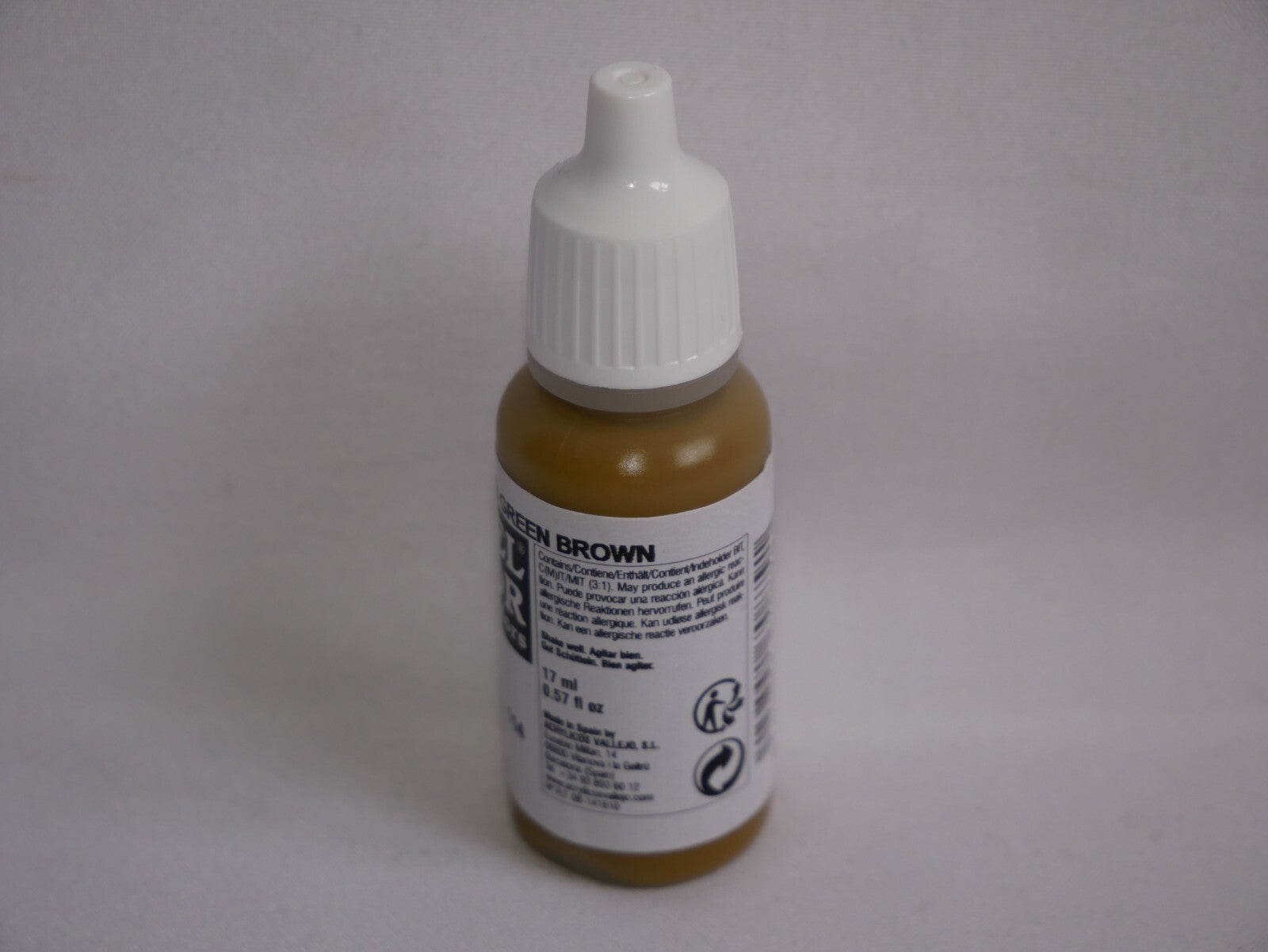 Vallejo Model Color Green Brown Acrylic 17ml/0.57 fl oz Dropper Bottle - 70.879