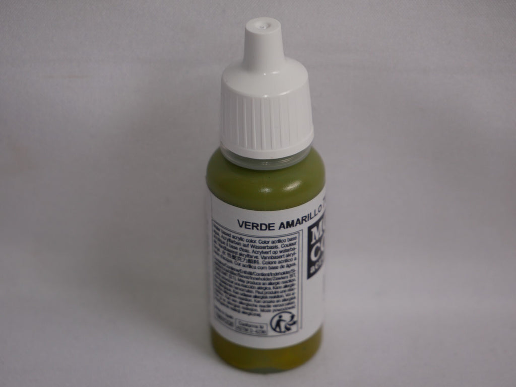 Vallejo Model Color Yellow Green Acrylic 17ml/0.57 fl oz Dropper Bottle - 70.881
