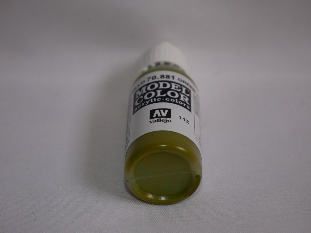 Vallejo Model Color Yellow Green Acrylic 17ml/0.57 fl oz Dropper Bottle - 70.881