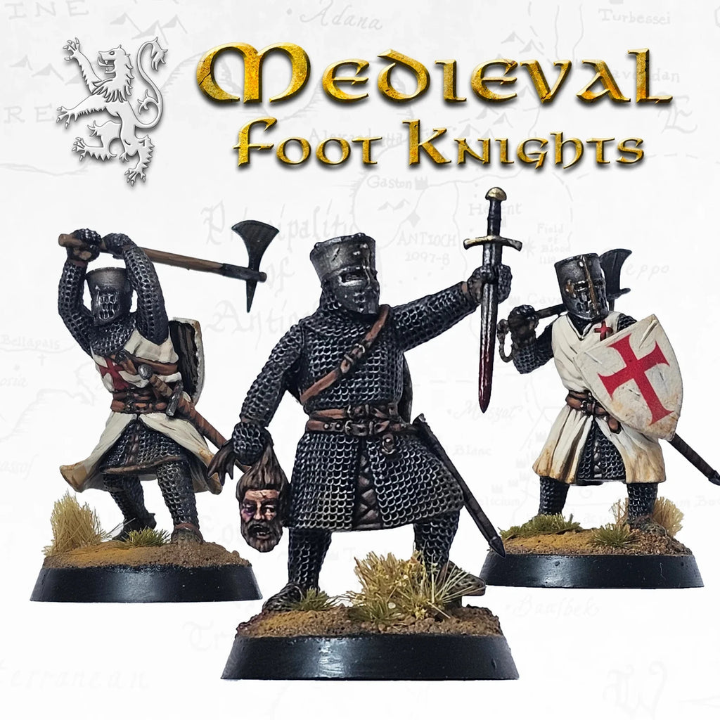 Victrix Medieval Warriors 28mm Scale Hard Plastic Medieval Foot Knights - VXM004