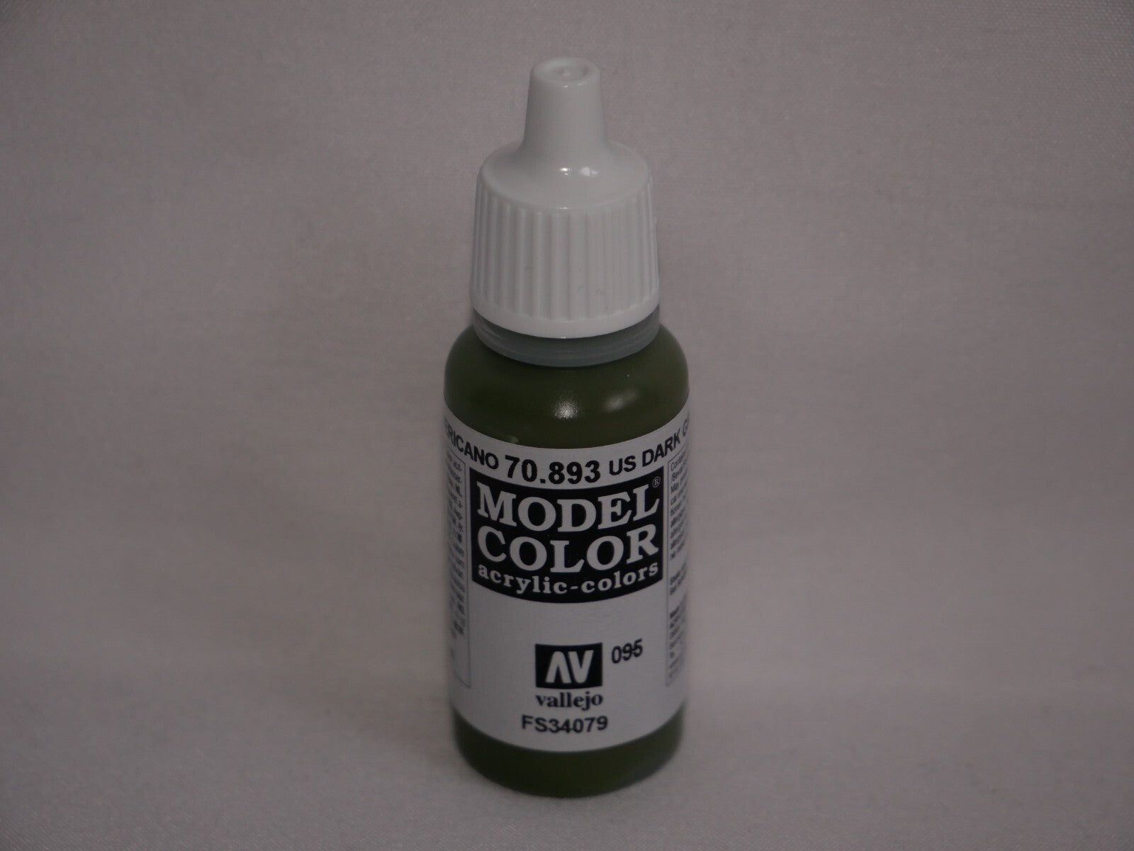 Vallejo Model Color US Dark Green Acrylic 17ml/0.57 fl oz Dropper Bottle  70.893