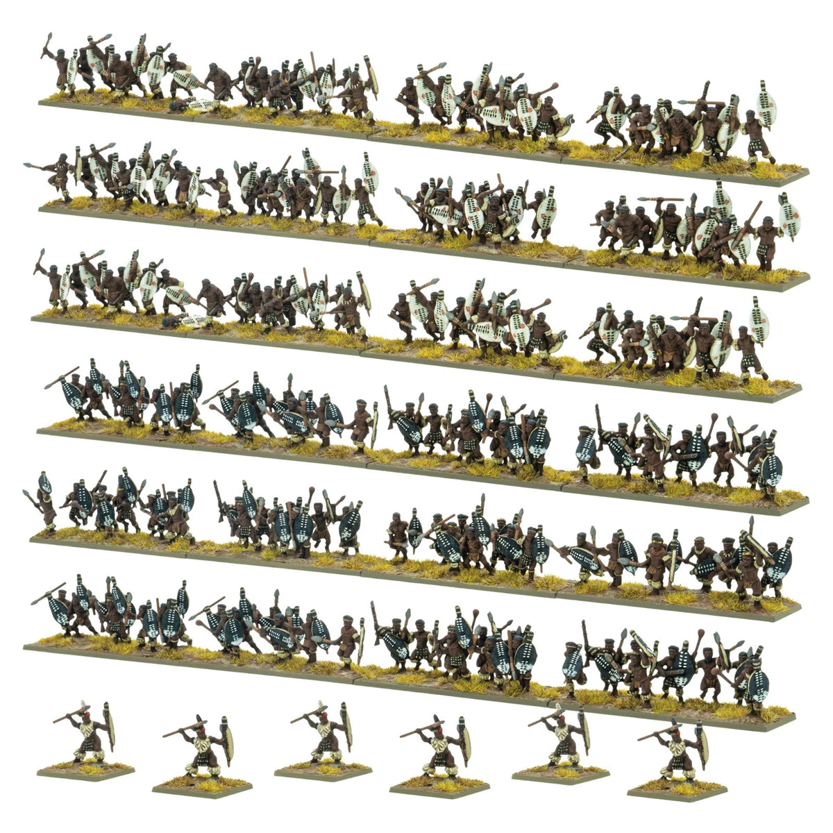 Black Powder Epic Battles Scale Miniatures Zulu 15mm Scale Zulu Impi - 312014602