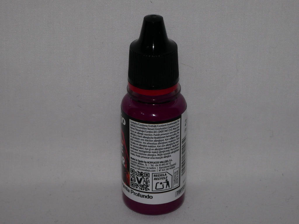 Vallejo Game Color Acrylics Deep Magenta 18ml/0.6 fl oz Dropper Bottle - 72.113