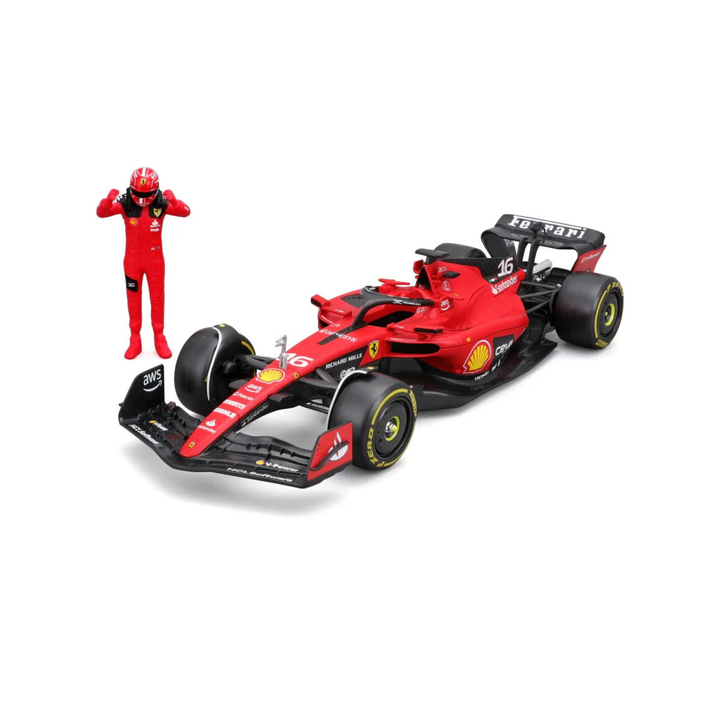 Burago 1:24 Scuderia Ferrari F1 SF-23 No.16 Charles Leclerc Figure - #18-26809