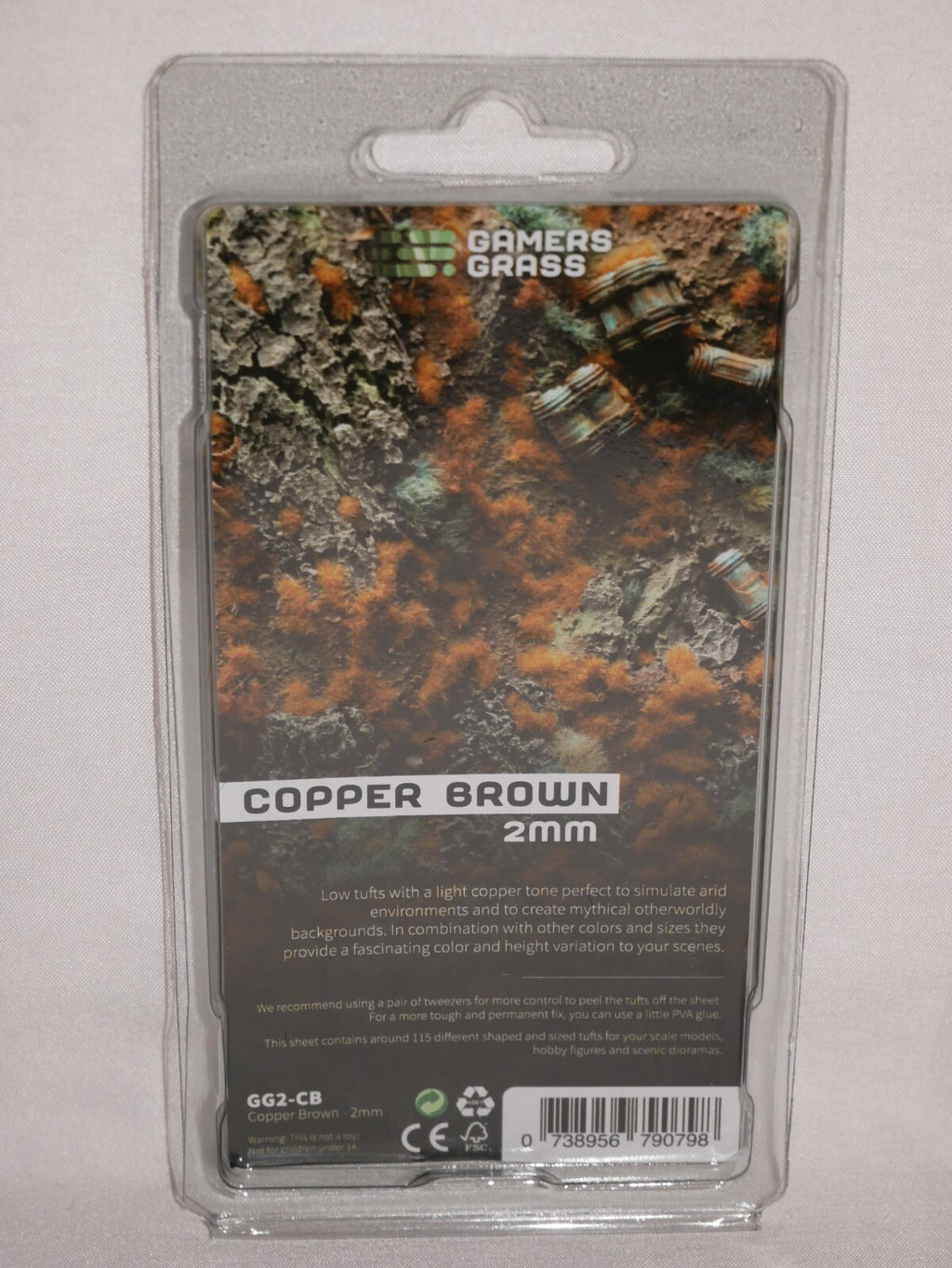 Gamers Grass Copper Brown 2mm Tufts For Wargaming Mini Bases 115 Per Pack GG2-CB