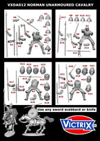 Victrix Warriors Of The Dark Ages 28mm Plastic Norman Unarmoured Cavalry - VXDA012