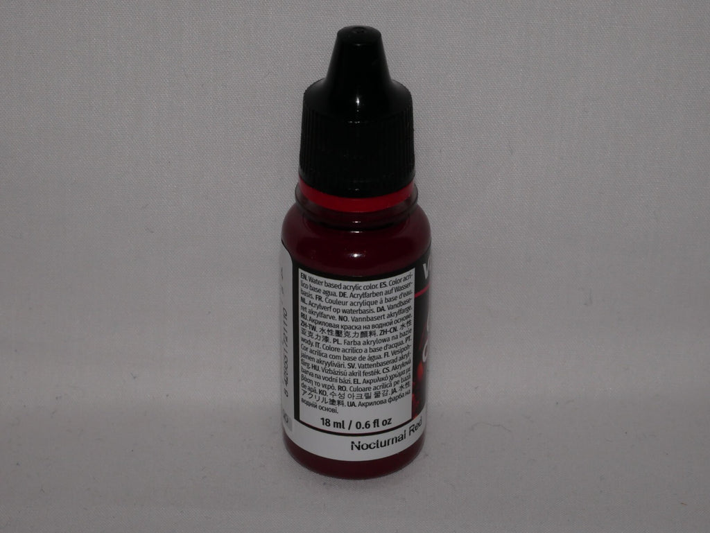 Vallejo Game Color Acrylics Nocturnal Red 18ml/0.6 fl oz Dropper Bottle - 72.111