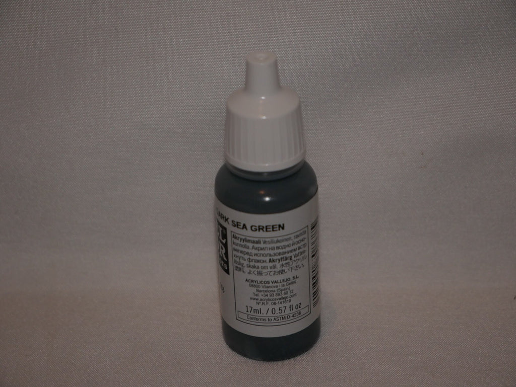 Vallejo Model Color Dark Sea Green Acrylic 17ml/0.57 fl oz Dropper Bottle 70.868
