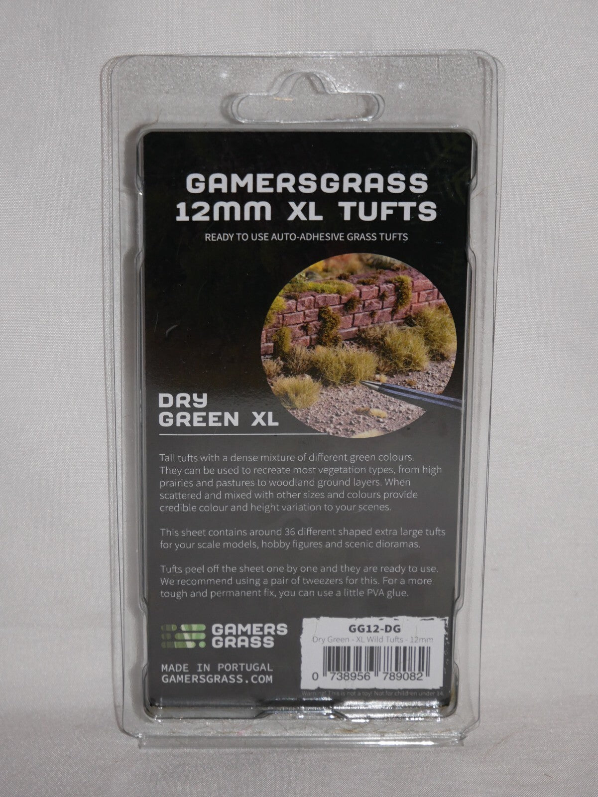 Gamers Grass Wild Dry Green XL 12mm Tufts For Mini Bases (36) Per Pack GG12-DG