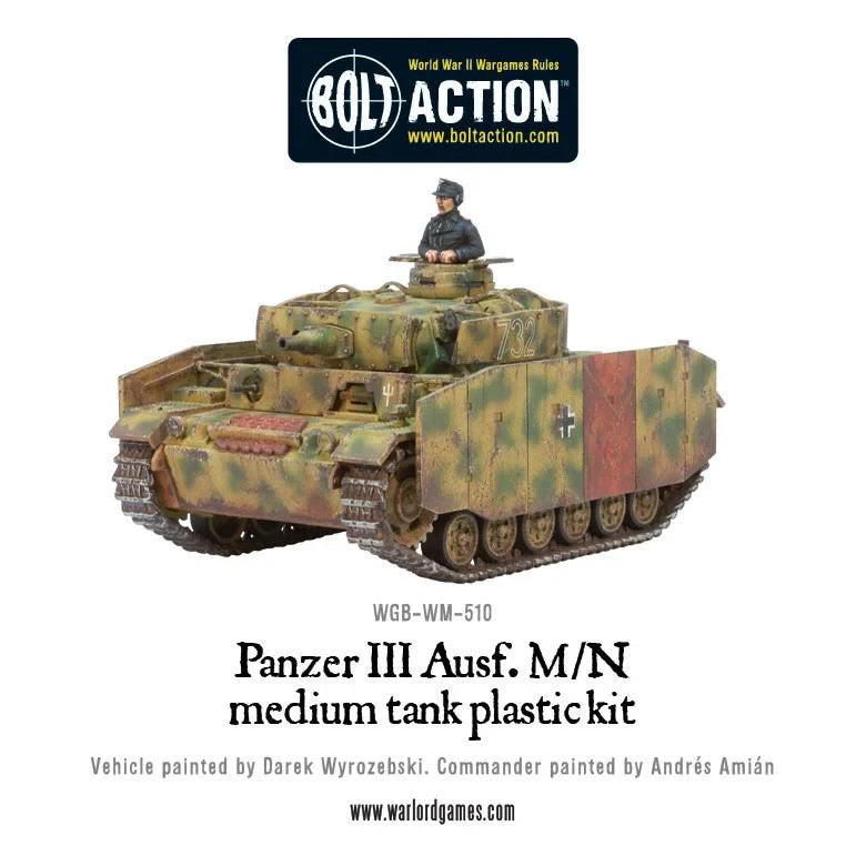 Warlord Games Bolt Action 1:56 Scale WW2 German Panzer III Medium Tank 402012004