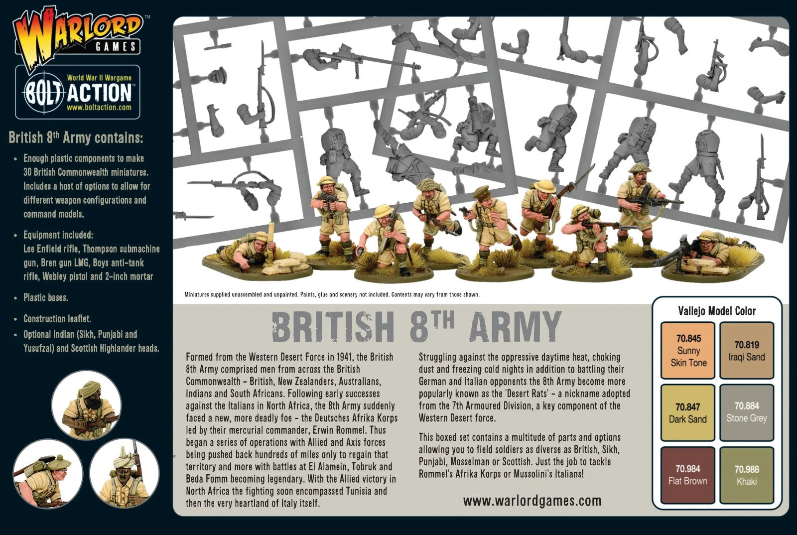 Warlord Games Bolt Action 1:56 British 8th Army Commonwealth Infantry 402011015