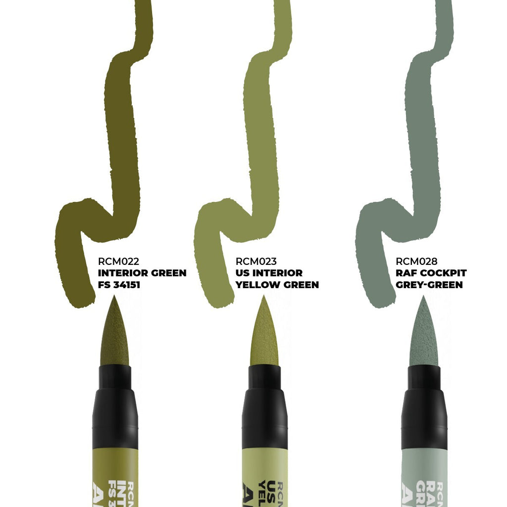 AK Interactive Real Color Markers WWII Allied Aircraft Cockpit Colors - RCM109