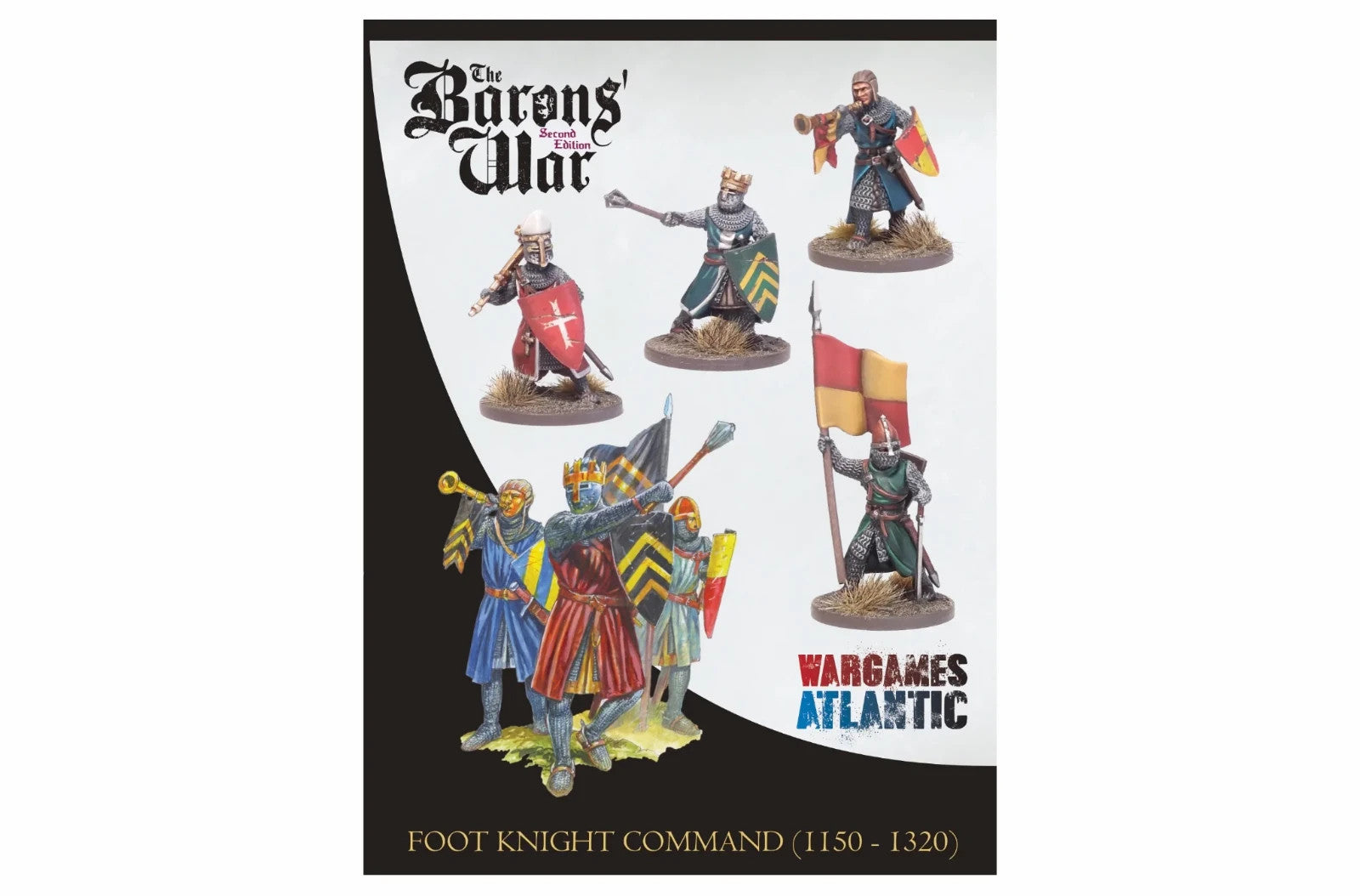 Wargames Atlantic The Barons' War 28mm Foot Knight Command (1150-1320) - WAAAC010