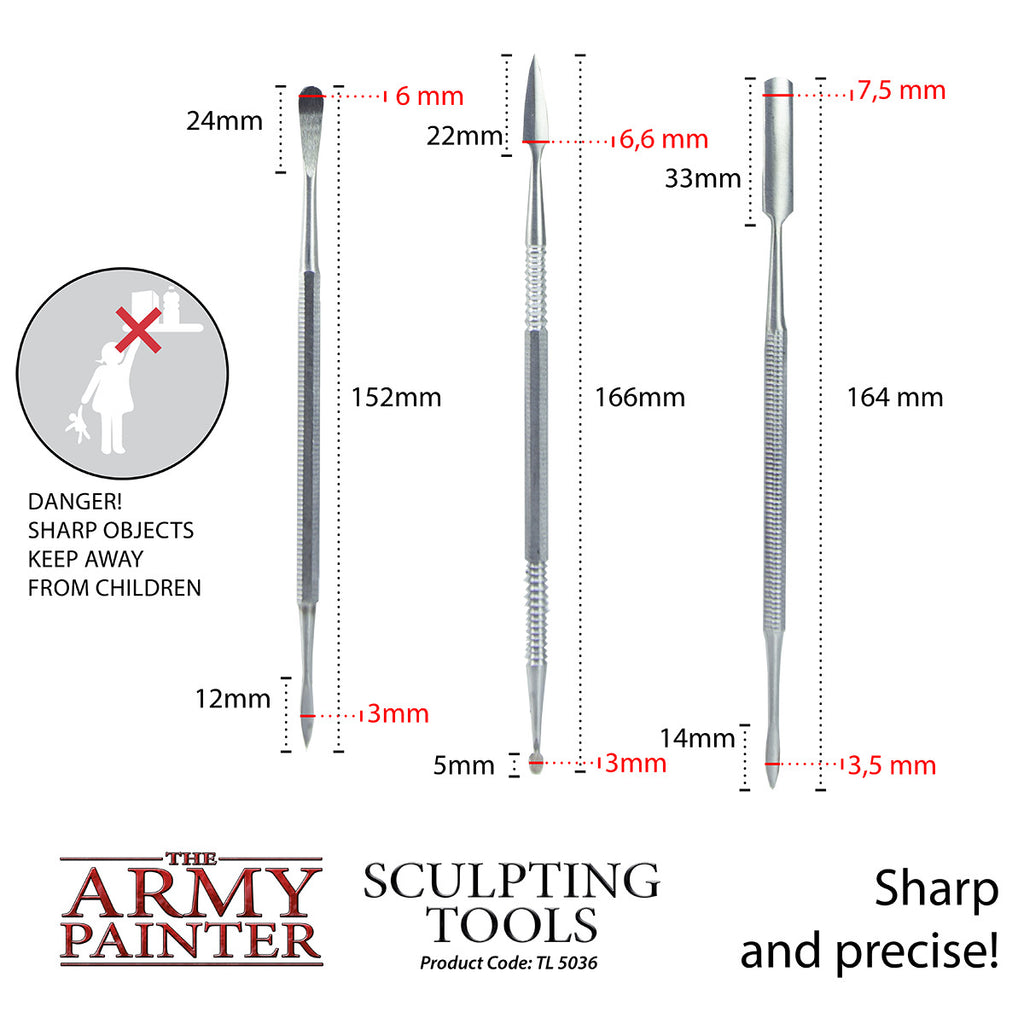 The Army Painter (3 Piece) Sculpting Tool Set For Mini Model Sculpting TL5036
