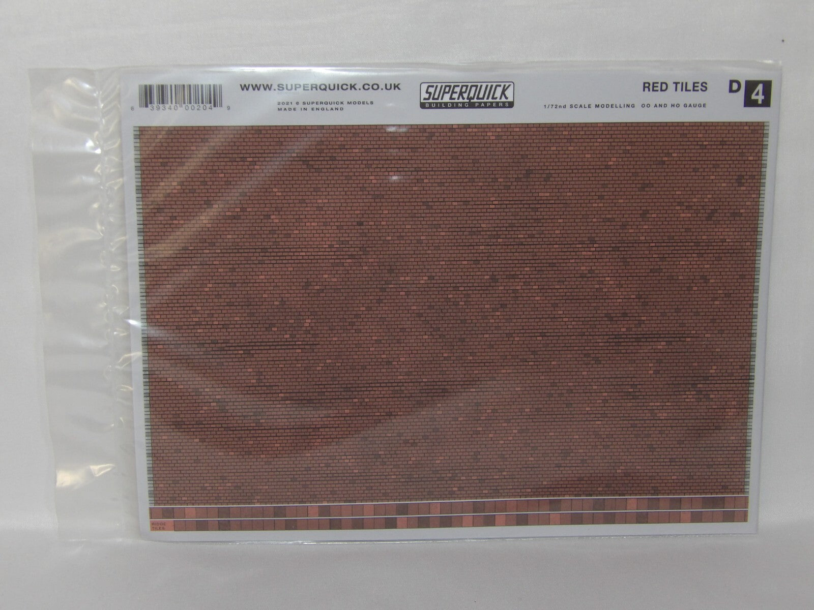 Superquick Kits 1:76 Scale Red Tiles Scaled For "HO/OO" Model Railway - D4