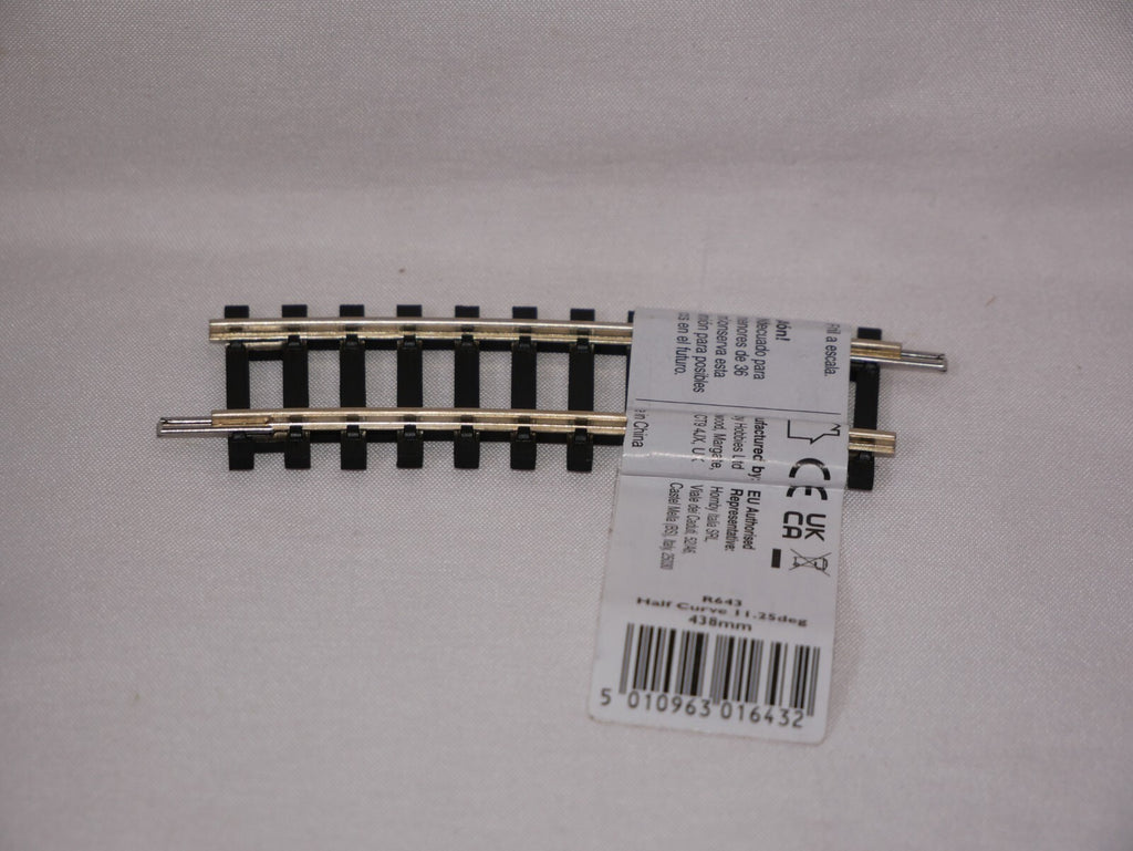 Hornby 1:76 Model Railway Track Single Piece 2nd Radius Half 11.25deg Curve R643