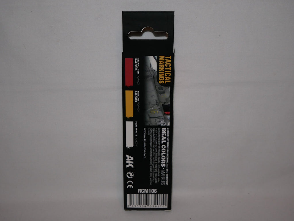 AK Interactive Real Color Acrylic Markers Tactical Markings 3 Piece Set - RCM106