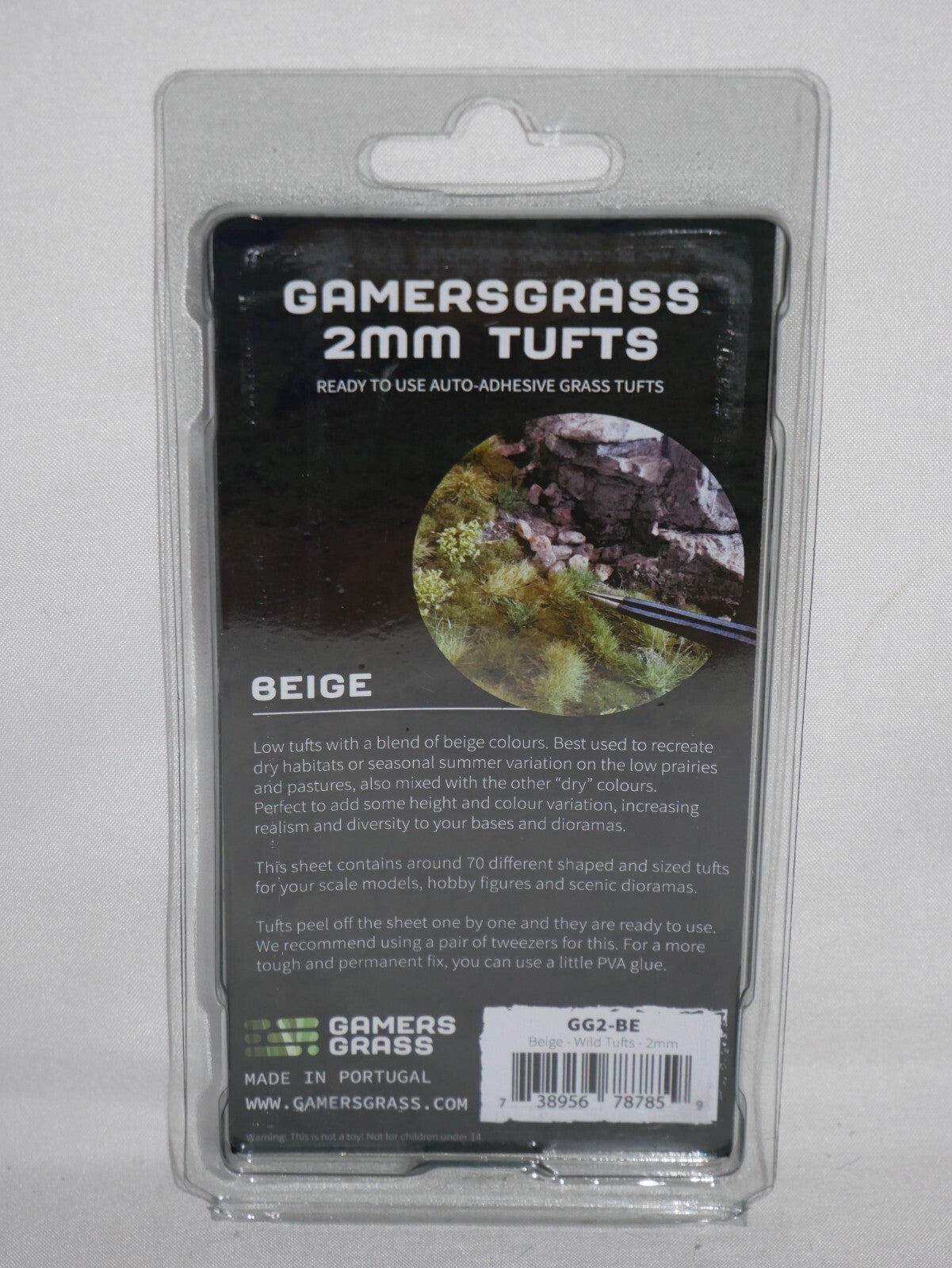 Gamers Grass Wild Beige 2mm Tufts For Wargaming Mini Bases (70) Per Pack GG2-BE