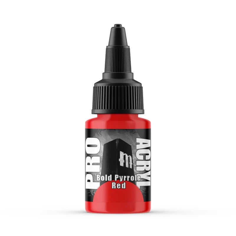 Monument Hobbies Pro Acryl Range Bold Pyrrole Red 22ml Twist Top Bottle MPA-003