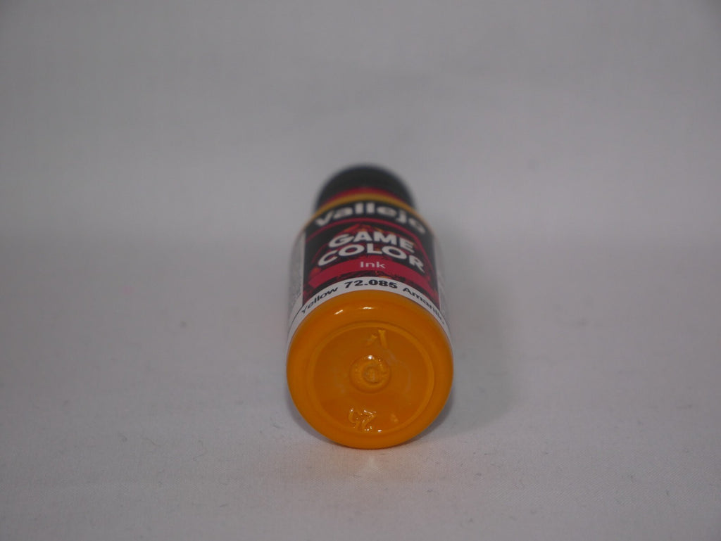 Vallejo Game Color Acrylic Inks Yellow 18ml/0.6 fl oz Dropper Bottle - 72.085