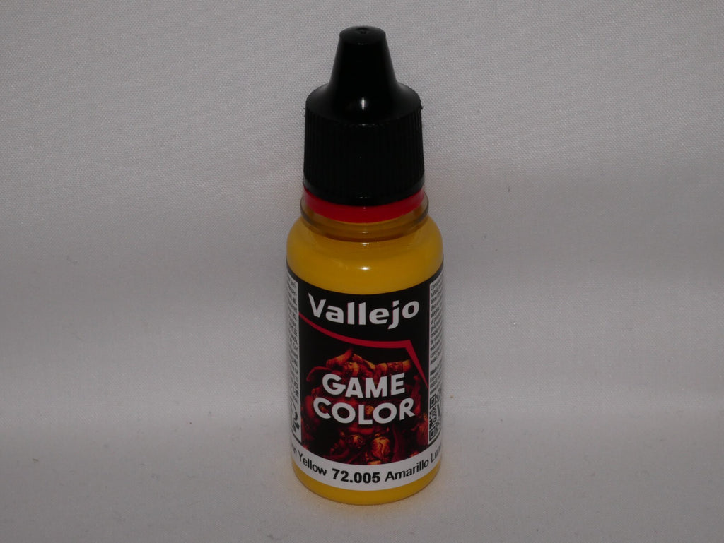 Vallejo Game Color Acrylic Moon Yellow 18ml/0.6 fl oz Dropper Bottle - 72.005