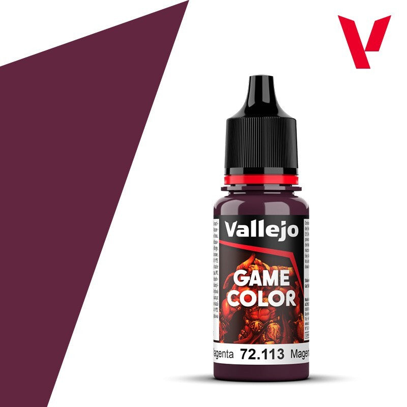 Vallejo Game Color Acrylics Deep Magenta 18ml/0.6 fl oz Dropper Bottle - 72.113