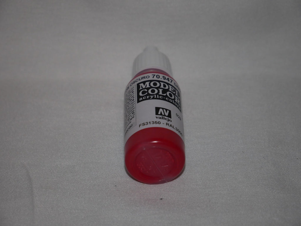 Vallejo Model Color Dark Vermilion Acrylic 17ml Dropper Bottle - 70.947