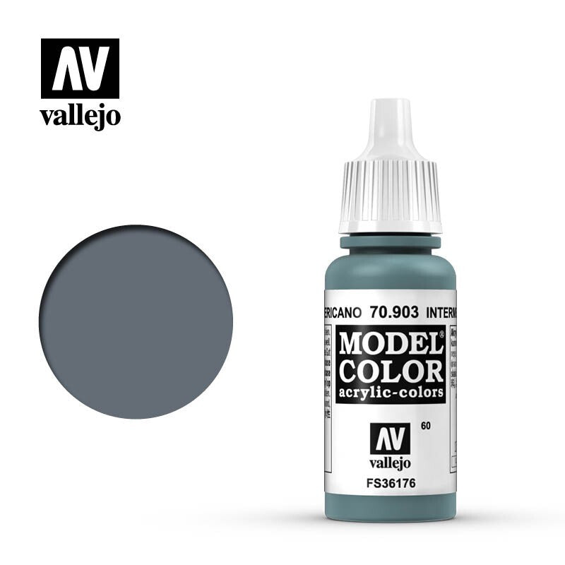 Vallejo Model Color Intermediate Blue Acrylic 17ml Dropper Bottle - 70.903