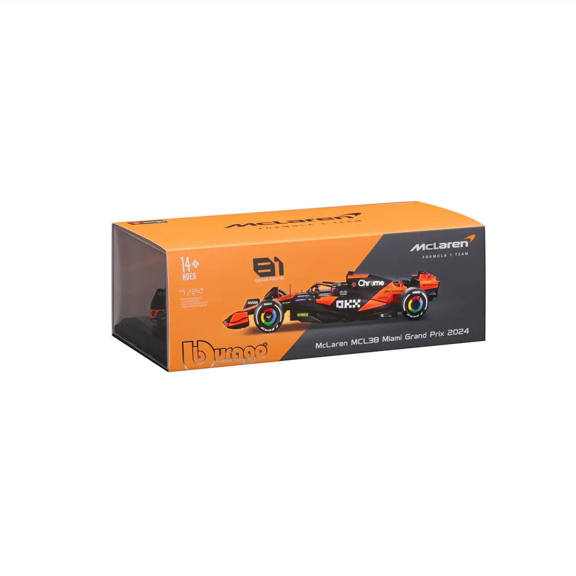 Burago 1:24 McLaren MCL38 Miami Grand Prix 2024 No.81 Oscar Piastri - #18-28033P