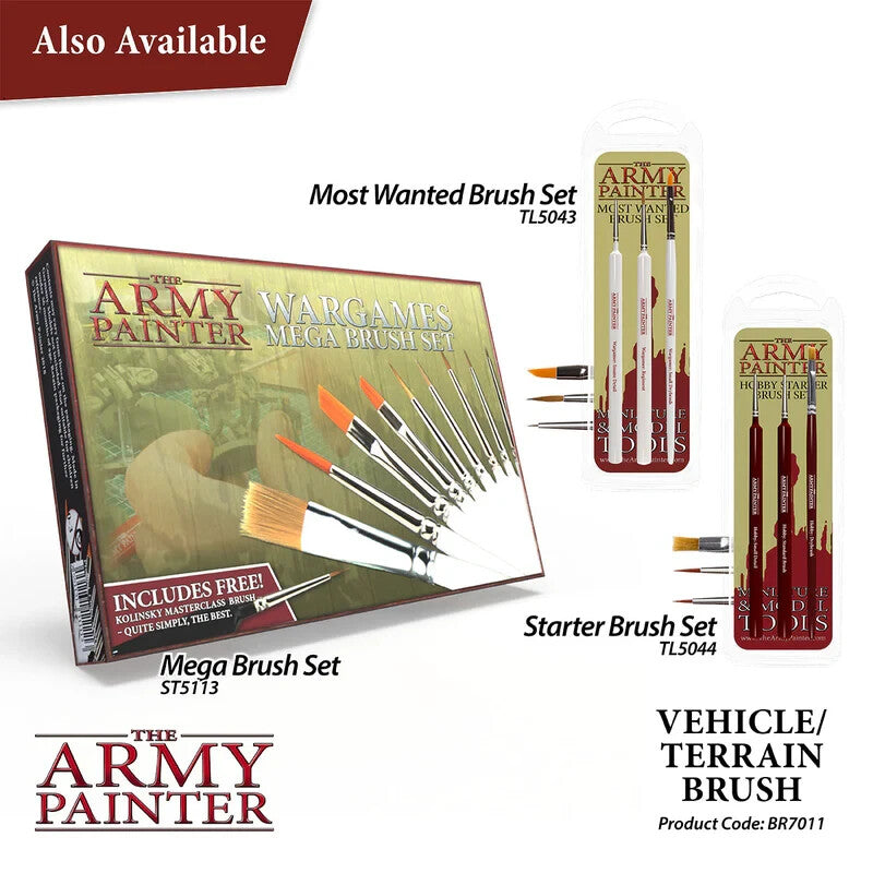 The Army Painter Wargamer Vehicle & Terrain Brush For Miniature Painting BR7011