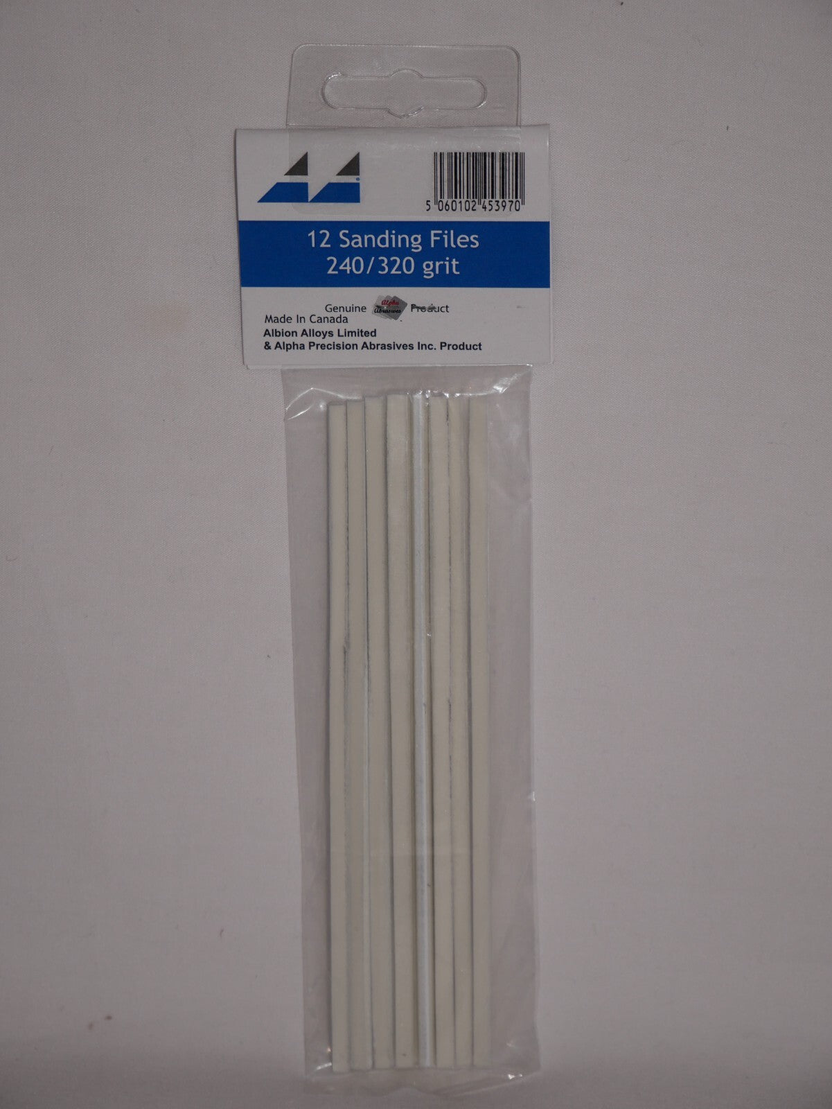 Albion Alloys Professional Sanding Files Fine - 240/320 Grit (165mm x 3mm) - 143