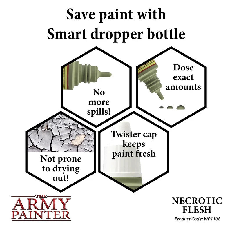 The Army Painter Acrylic Warpaints Necrotic Flesh (18ml) Dropper Bottle - WP1108