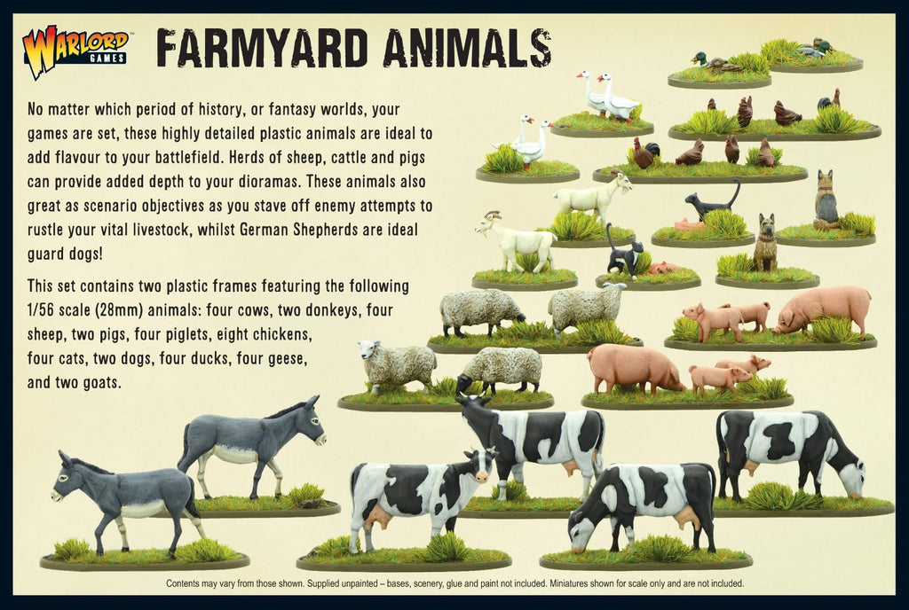 Warlord Games Bolt Action 1:56 Scale Hard Plastic Model Farmyard Animals - EIEIO
