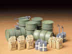 Tamiya Military Miniatures Series No.186 1:35 Scale German Fuel Drum Set - 35186