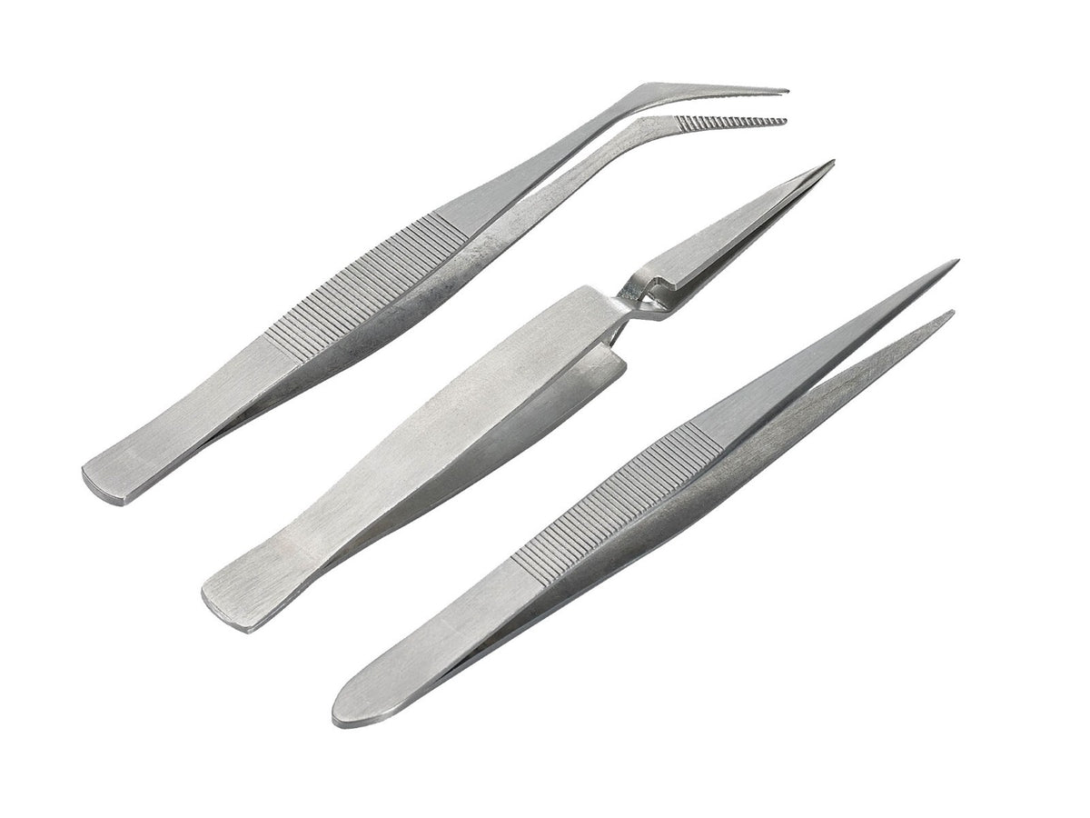 Revell Modeling 3 Piece Tweezer Set For Model & Hobby Building - 39063