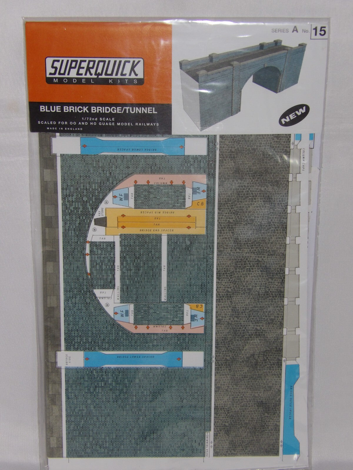 Superquick Model Kits 1:76 Scale Blue Brick Bridge Tunnel Scaled For OO/HO SQA15