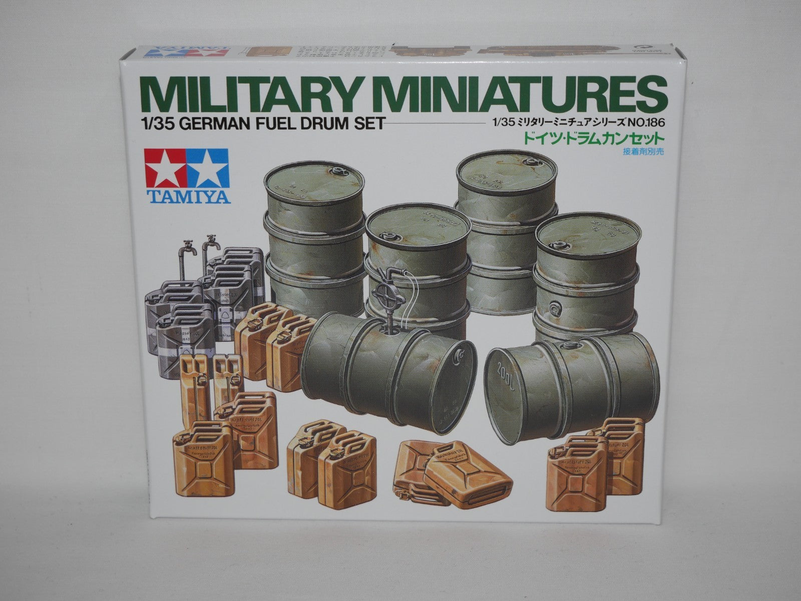 Tamiya Military Miniatures Series No.186 1:35 Scale German Fuel Drum Set - 35186