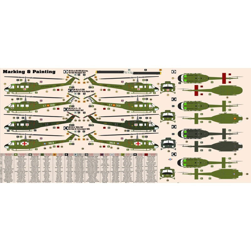 MisterCraft Hobby Kits 1:72 Scale (D-80) US Army Bell UN-1D 'Medevac' - 040802