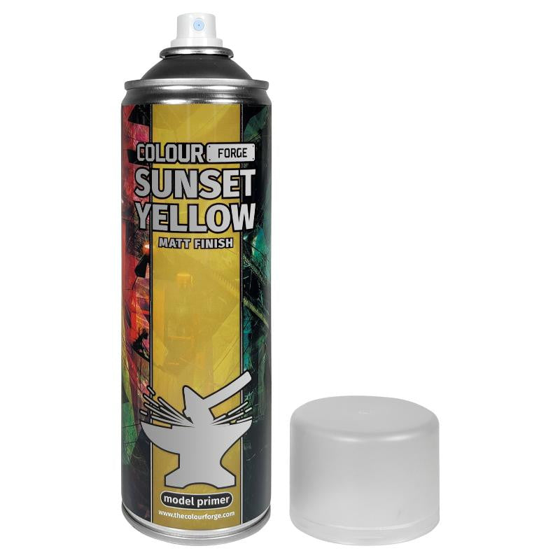 The Colour Forge Sunset Yellow Matt Finish Model Primer 500ml Aerosol Spray Can
