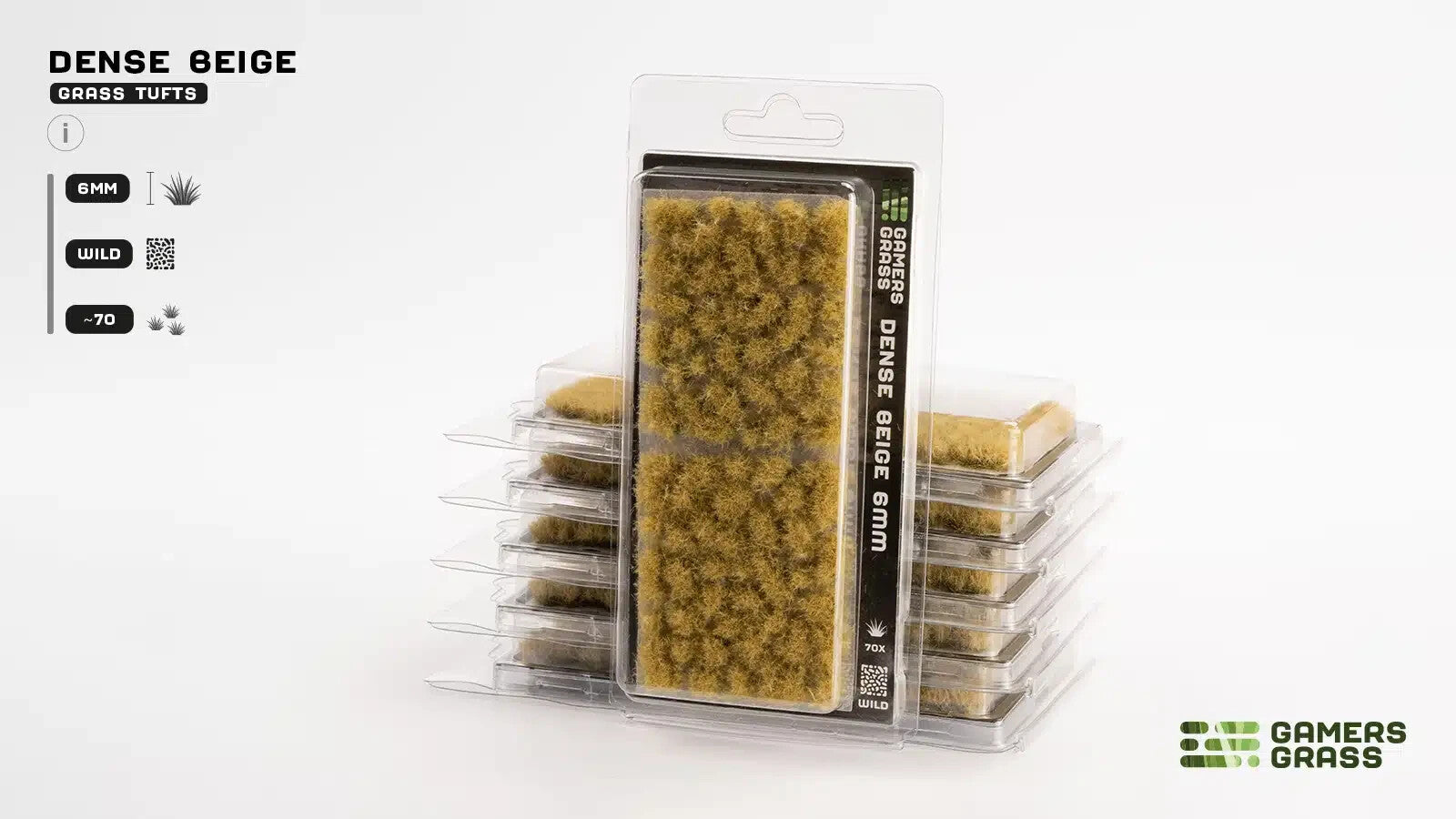 Gamers Grass Dense Beige 6mm Tufts For Wargaming Mini Bases 70 Per Pack GGD6-BE